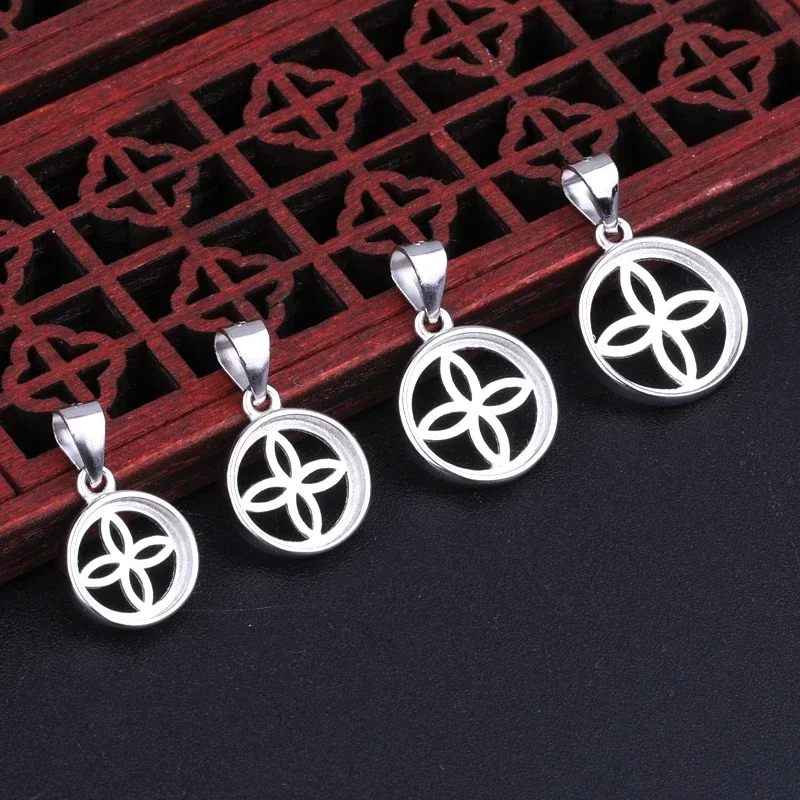 

Женский кулон из стерлингового серебра 925 пробы 9x9 мм 10x10 мм 11x11 мм 12x12 мм, круглый полукрепленный кулон с кабошоном, оптовая продажа