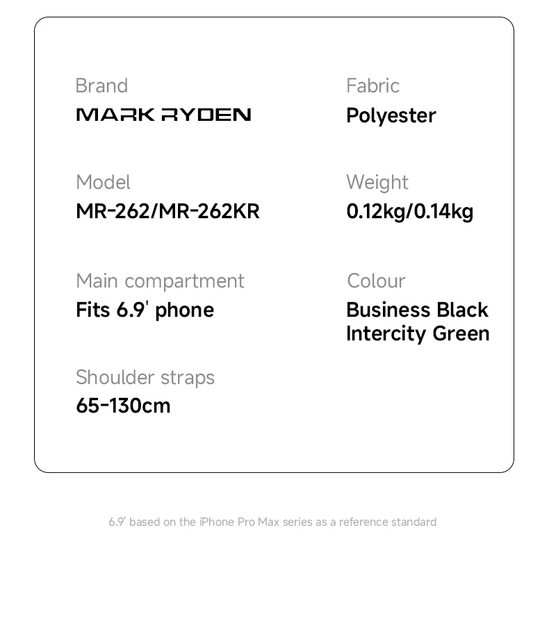 MARK RYDEN Umhängetasche für Mobiltelefone, TechPocket, leichte, wasserabweisende Reisetasche aus Polyester für den täglichen Gebrauch von Männern – Detail 12