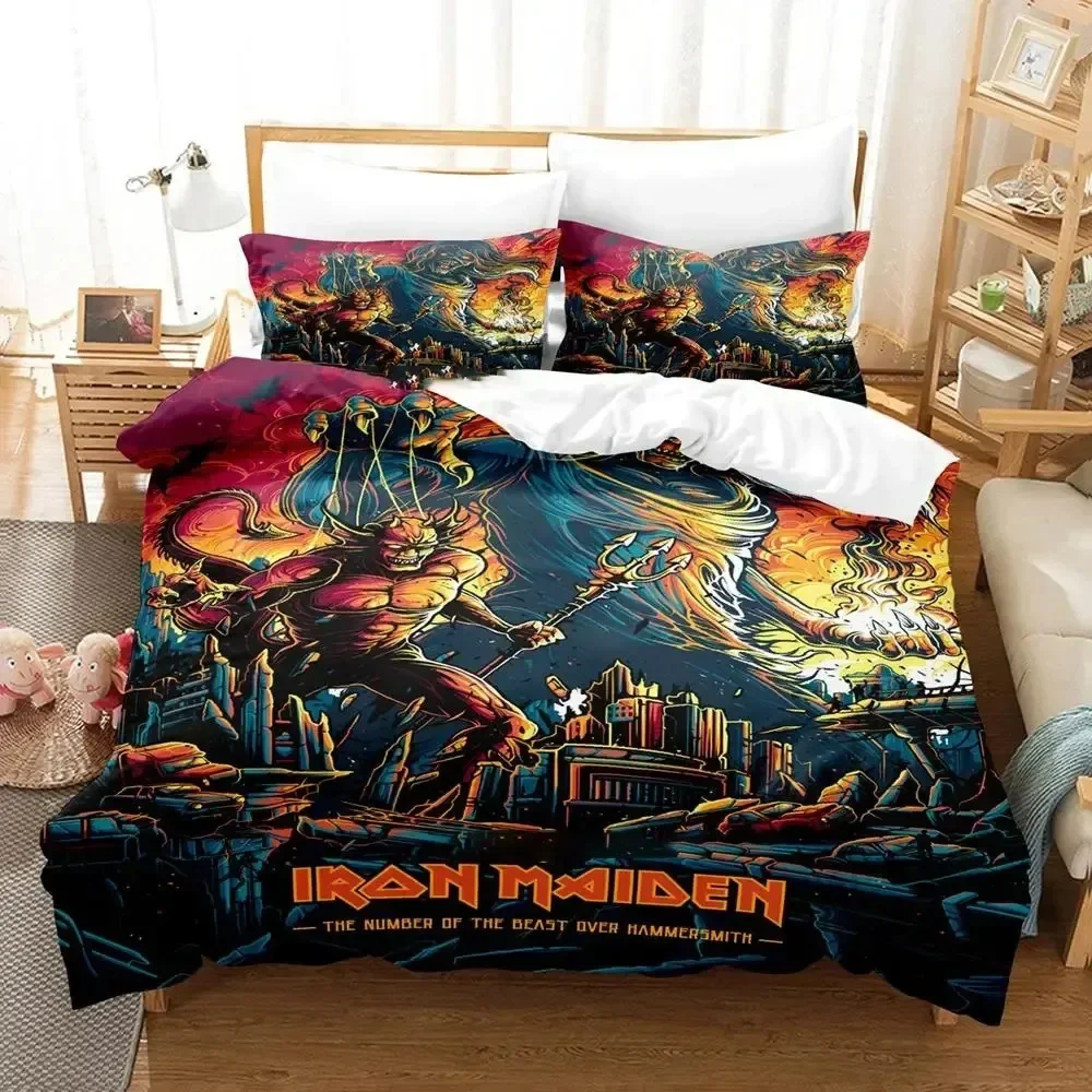 Juego de cama de Metal pesado de hierro para mucamas, funda nórdica, funda de edredón, funda de almohada, edredón king Queen Size, juego de cama para niños y adultos