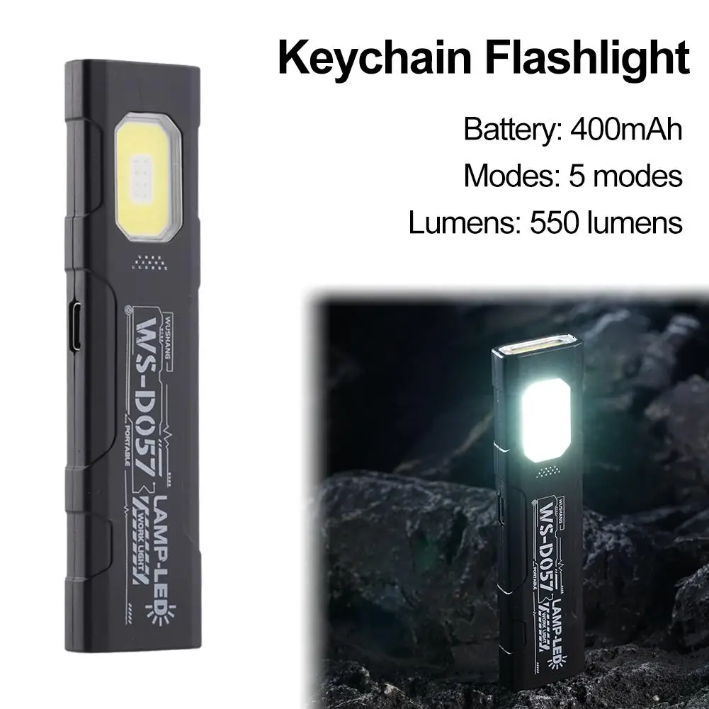 Warsun LED Multi-functional Flashlight Type-C Rechargeable 550Lm Portable Mini Torch Light Pocket Lantern Flood Work Light