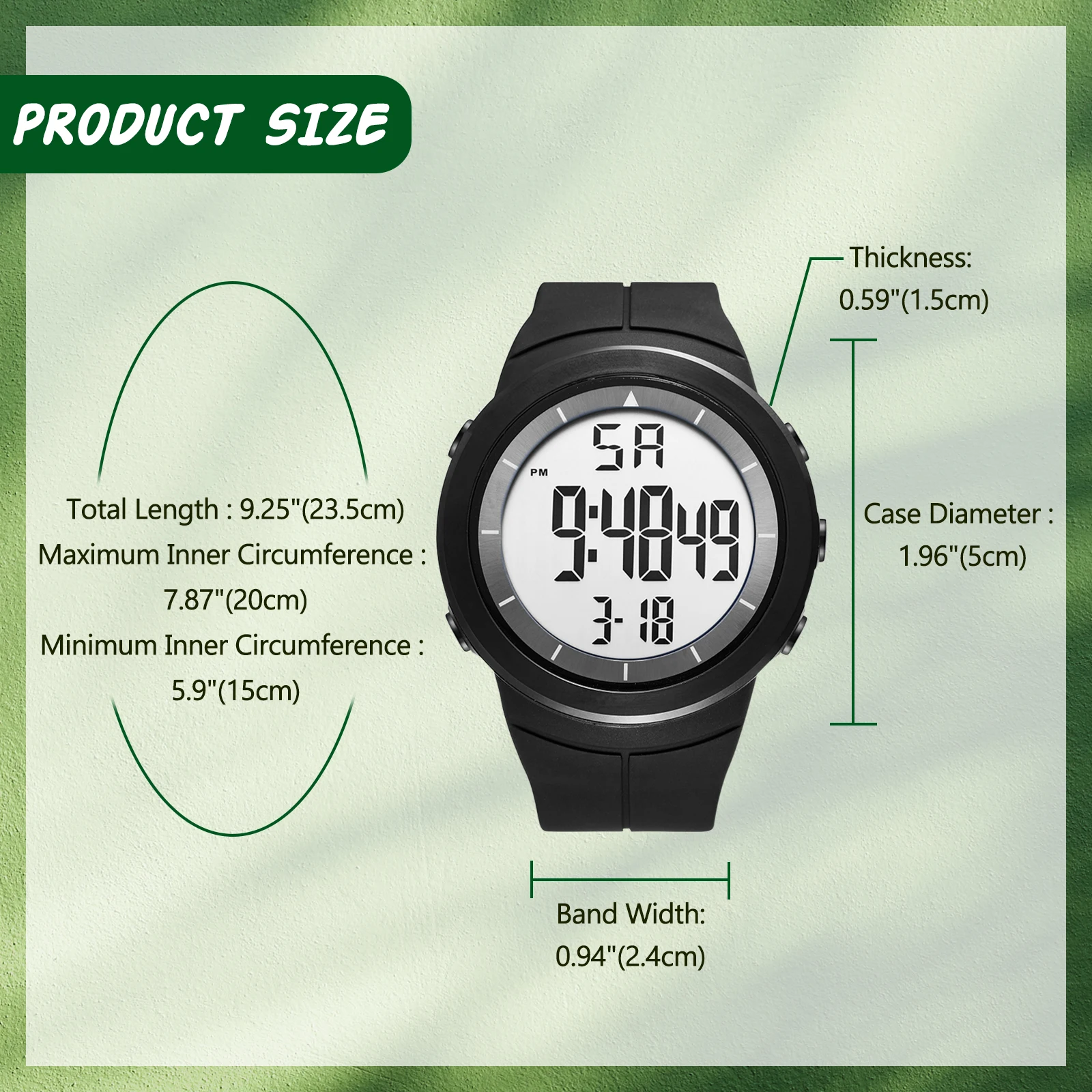 Lancardo Rubber Waterdicht Militair Digitaal Horloge Datum 24 Uur Wekker El Achtergrondverlichting Grote Digitale Wijzerplaat Mannelijke Tiener Zoon Cadeau