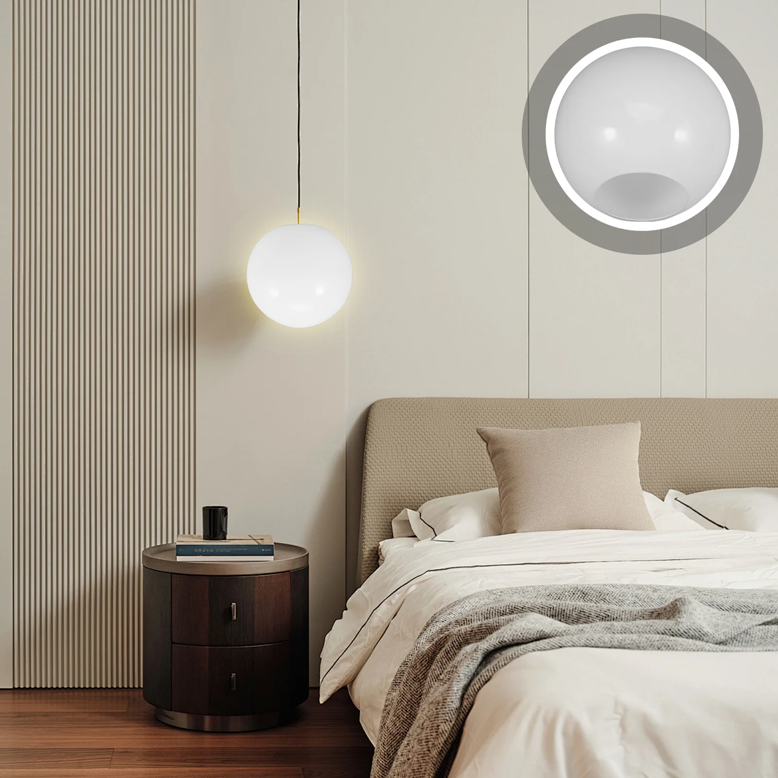 

Glass Ball Lampshade Replacement Flat Mouth E27 Round Sphere Light Cover for Post Globe Lamp Wall Sconce Fixture