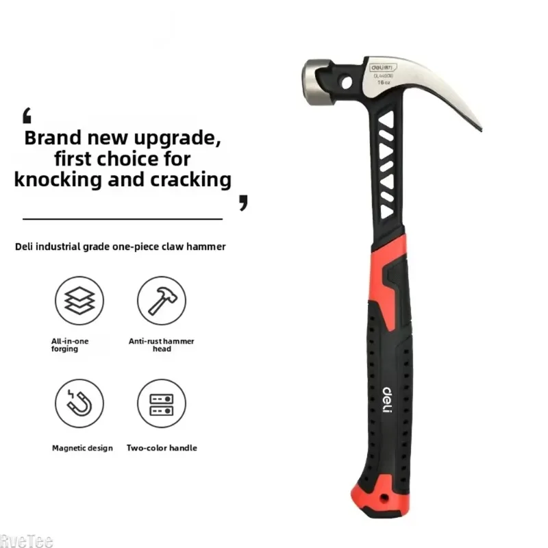 

Молоток-гвоздодер из высокоуглеродистой стали 16/20 унций с амортизирующей рукояткой, многофункциональный инструмент для электриков и столярных работ, молоток для забивания гвоздей