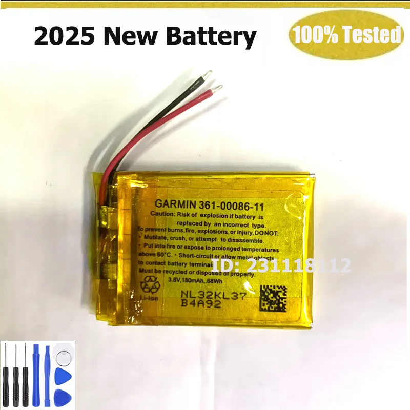 

Совершенно новый аккумулятор 361-00086-11 для Carmin Fenix 6S 6S Pro/6S Sapphire GPS 180 мАч 361-00086-12 Замена