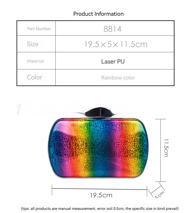 Sommer-Regenbogen-Laser-Clutch mit Spiegel-Finish, europäischer Stil, Farbverlauf, Pu-Abendtasche, nischenfreundliche, vielseitige Schulter-Crossbody-Tasche