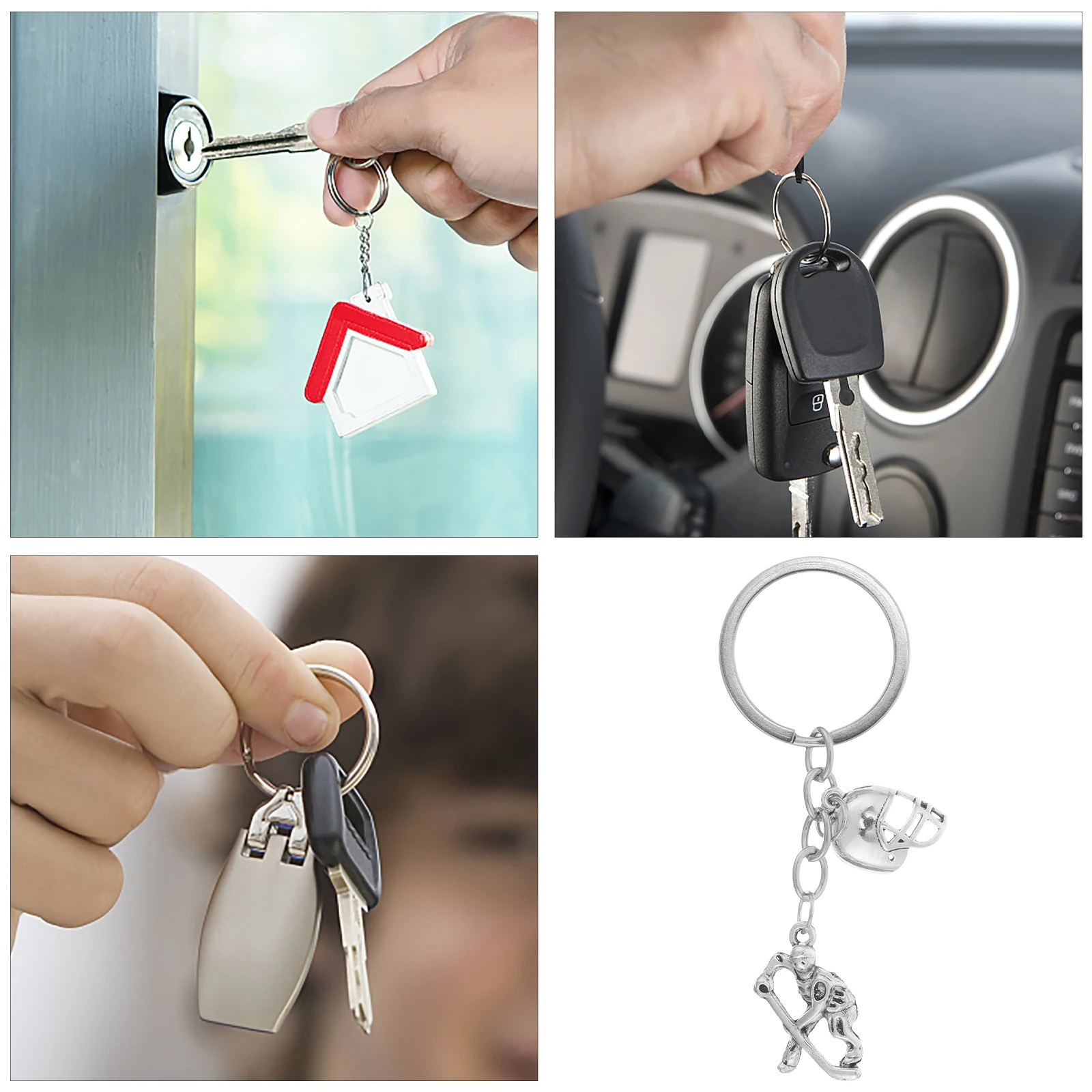 

Hockey Keychain Charm Eishockey Keyring Zubehoer Spielen Hockeyschlaeger Schluesselanhaenger for Boys Gift Charms