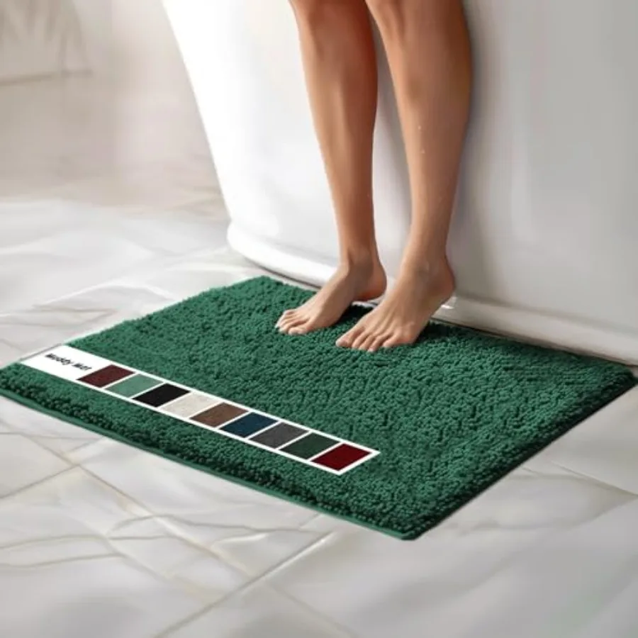 

® Chenille Bathroom Rugs Quick Dry Microfiber Mats Non Slip Washable Extra Thick Soft and Highly Absorbent Bath Mats for Bathro