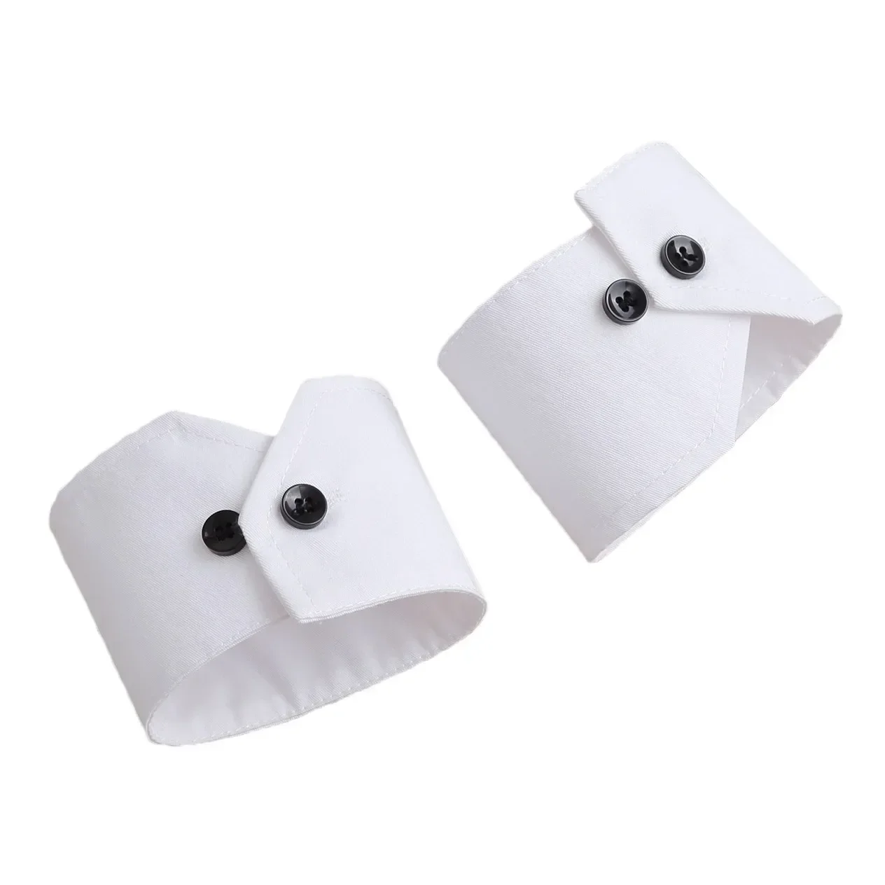 여성 셔츠용 정장 스타일 검정 단추 손목 가짜 커프스 탈부착 가능한 장식용 짧은 가짜 플레어 소매