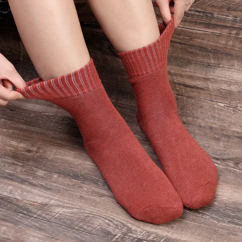 5pairs Thick Warm Women Winter Merino Wool Socks Super High Quality Harajuku Retro Snow Casual Antifreeze Cashmere Hosiery Men