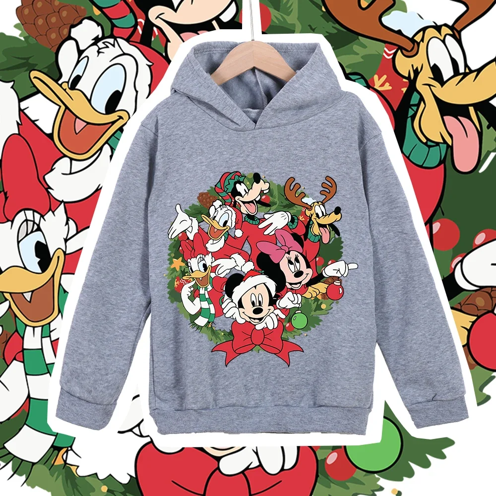 

Рождественская коллекция Disney, свитера с Микки и друзьями для мальчиков и девочек, осенне-зимние свитера, теплая мягкая осенне-зимняя детская одежда