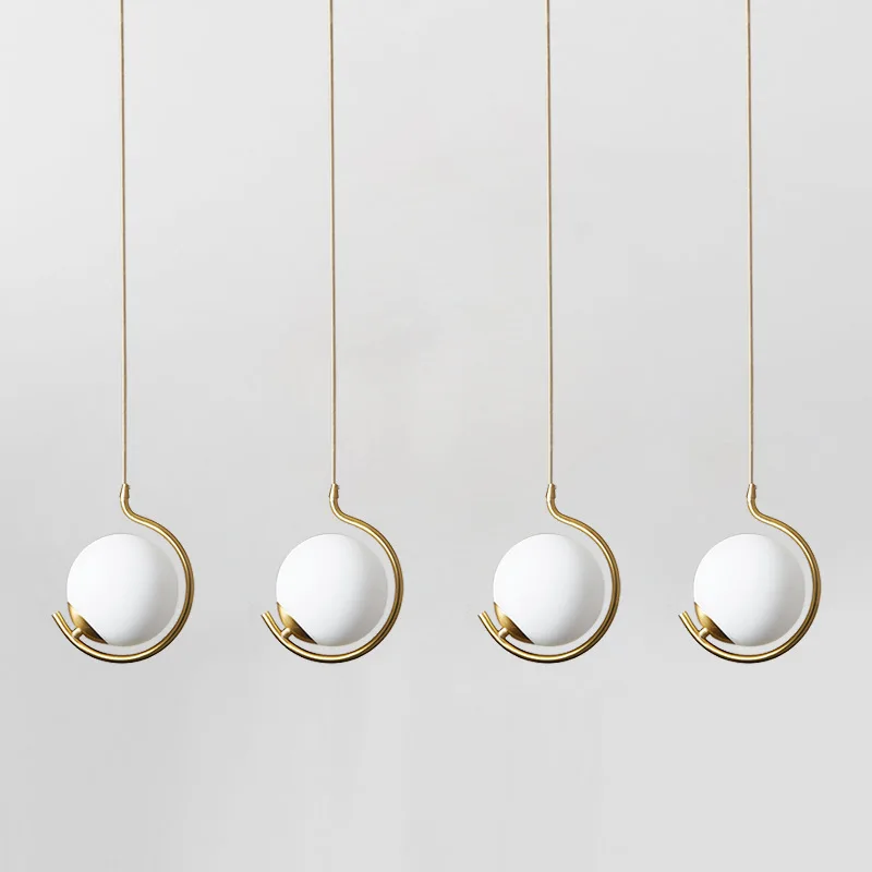 Postmodern Creativity LED Pendant Light Glass Spherical Suspension Luminaire Clothing Store Showcase Hotel Indoor Art Chandelier