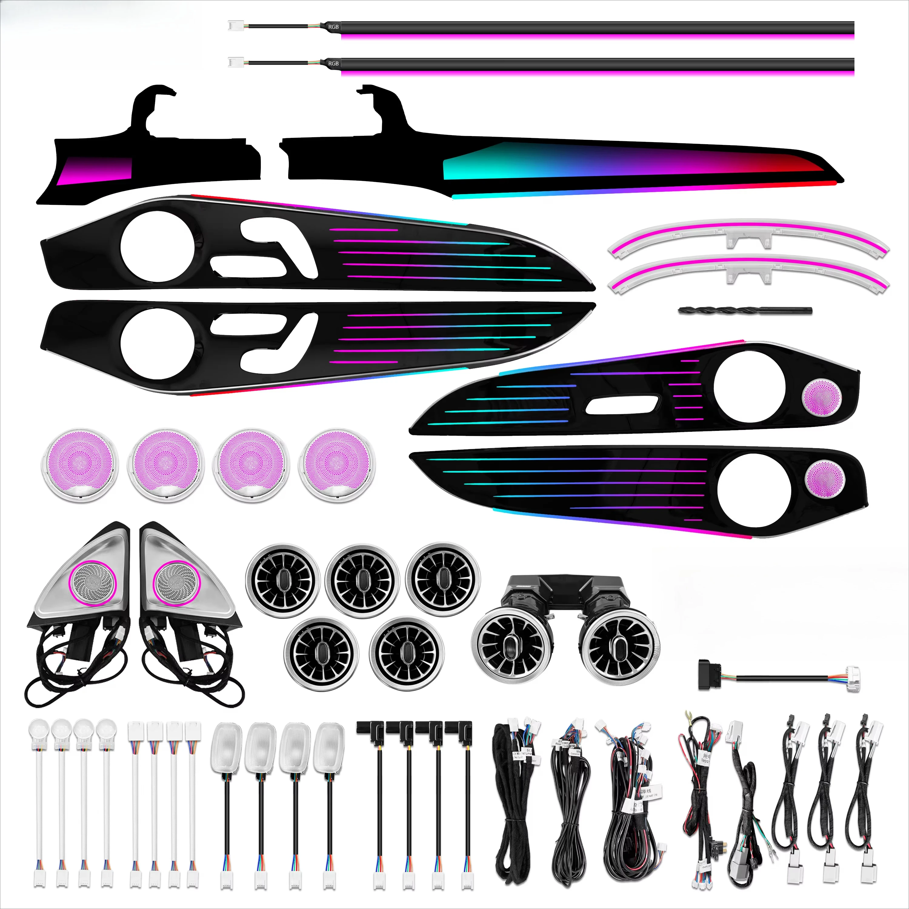 for W205 X253 C253 GLC 2015-2021Ambient Light Dynamic Trim Panel Car Interior Light Upgrade Accessories