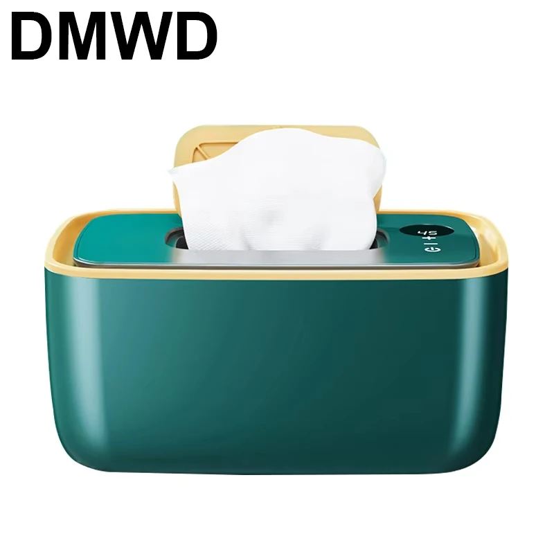 DMWD Electric Baby Wet Tissue Dispenser Paper Case Napkin Heating Storage Box Warmer Temperature Control Thermostat Wipes Heater