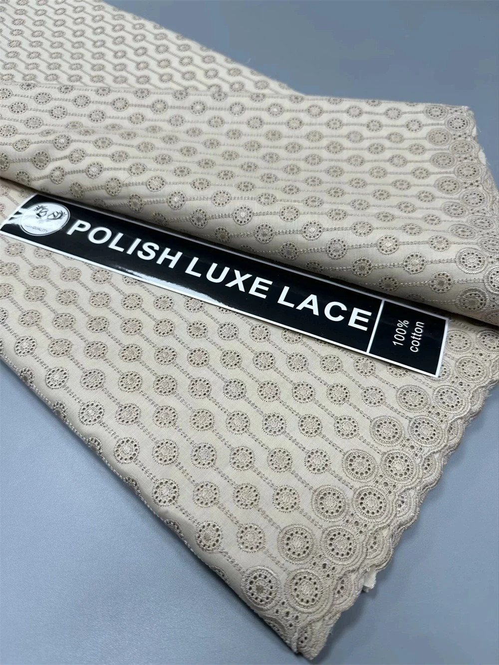 Luxurious Polish Cotton Lace African Lace Fabric Embroidery High Quality Swiss Lace  For Dresses 5 Yards