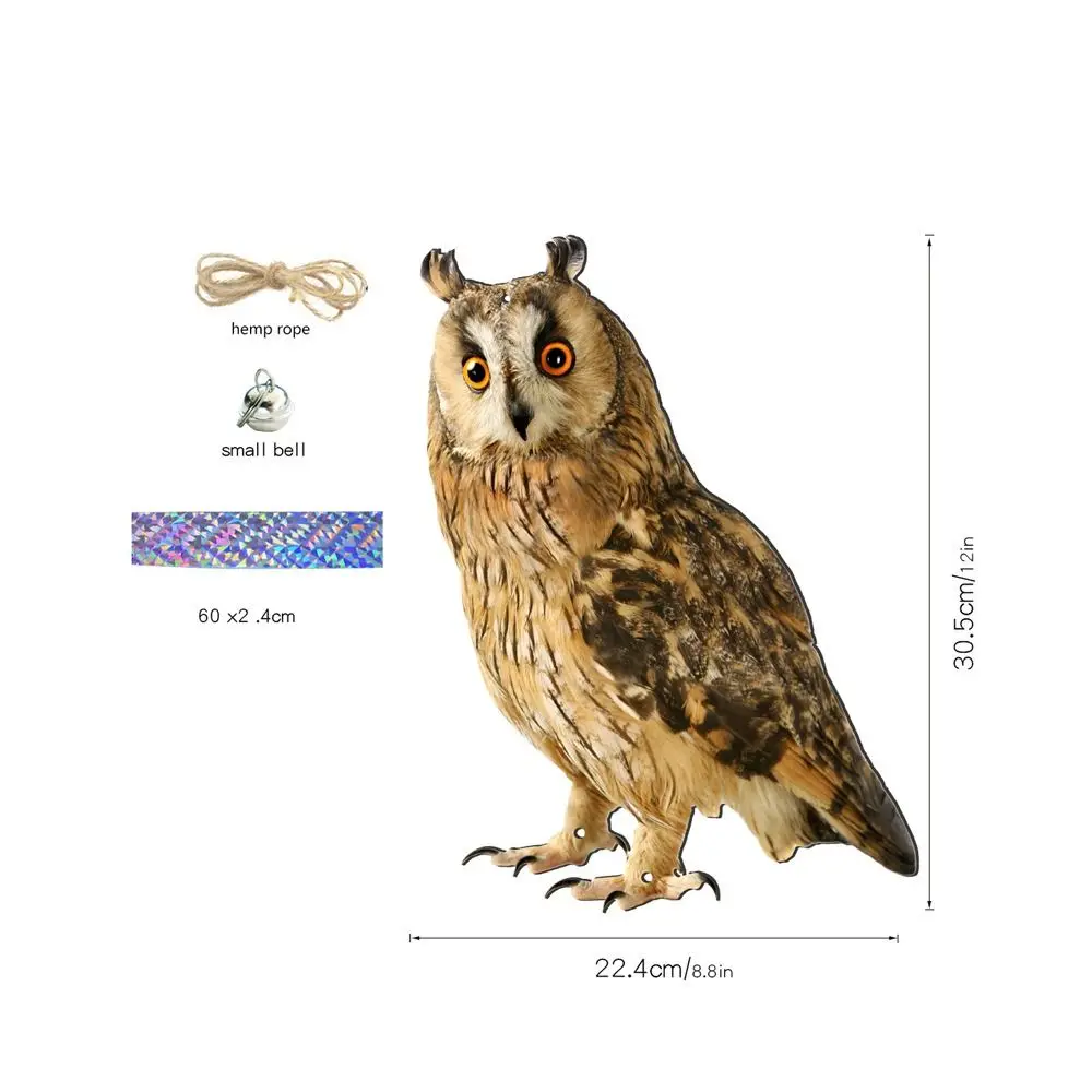 

Bird Repel Devices With Bells Bird Repel Owl Scarecrow Rectangle Waterproof Fake Bird Scare Device Hanging Bird Repeller Patio