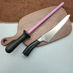 전문 세라믹 나이프 숫돌, 내구성 있는 칼 연마기, 미끄럼 방지 손잡이, 주방 칼, 칼날 연마, 8 인치, 10/12 인치