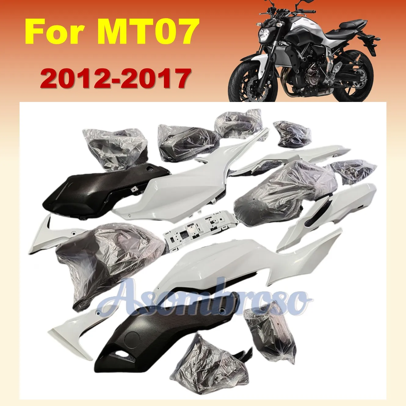 ABS Injection Full Fairing Body Kit For MT07 FZ07 MT-07 2012-2017 MT 07 FZ 07 2015 2016 street bike protective shell