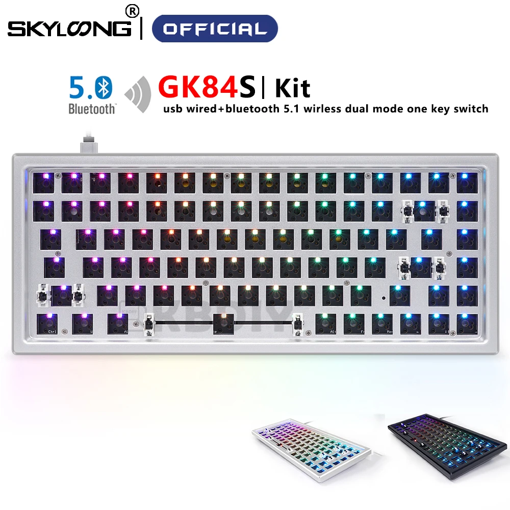 SKYLOONG GK84 GK84S Custom DIY Mechanical Keyboard KIT Gaming Accessories Optical Kailh BOX Switches Hot-Swap Wireless Bluetooth