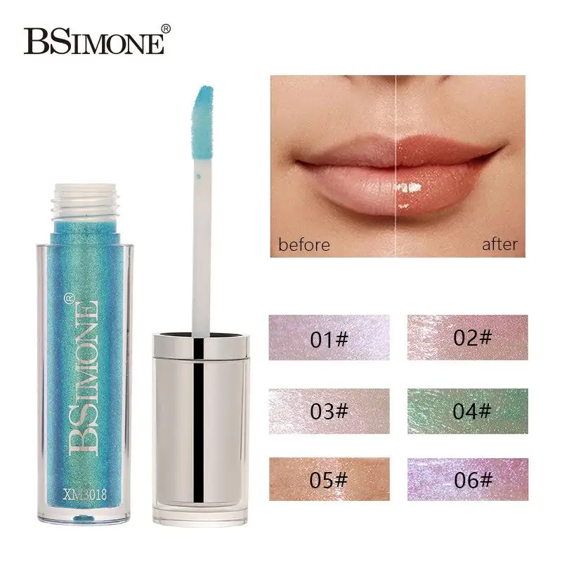 Brilho Labial BSIMONE de Longa Duração - Gloss Labial Líquido Hidratante e Impermeável com Efeito Luminoso - Maquiagem de Batom Brilhante
