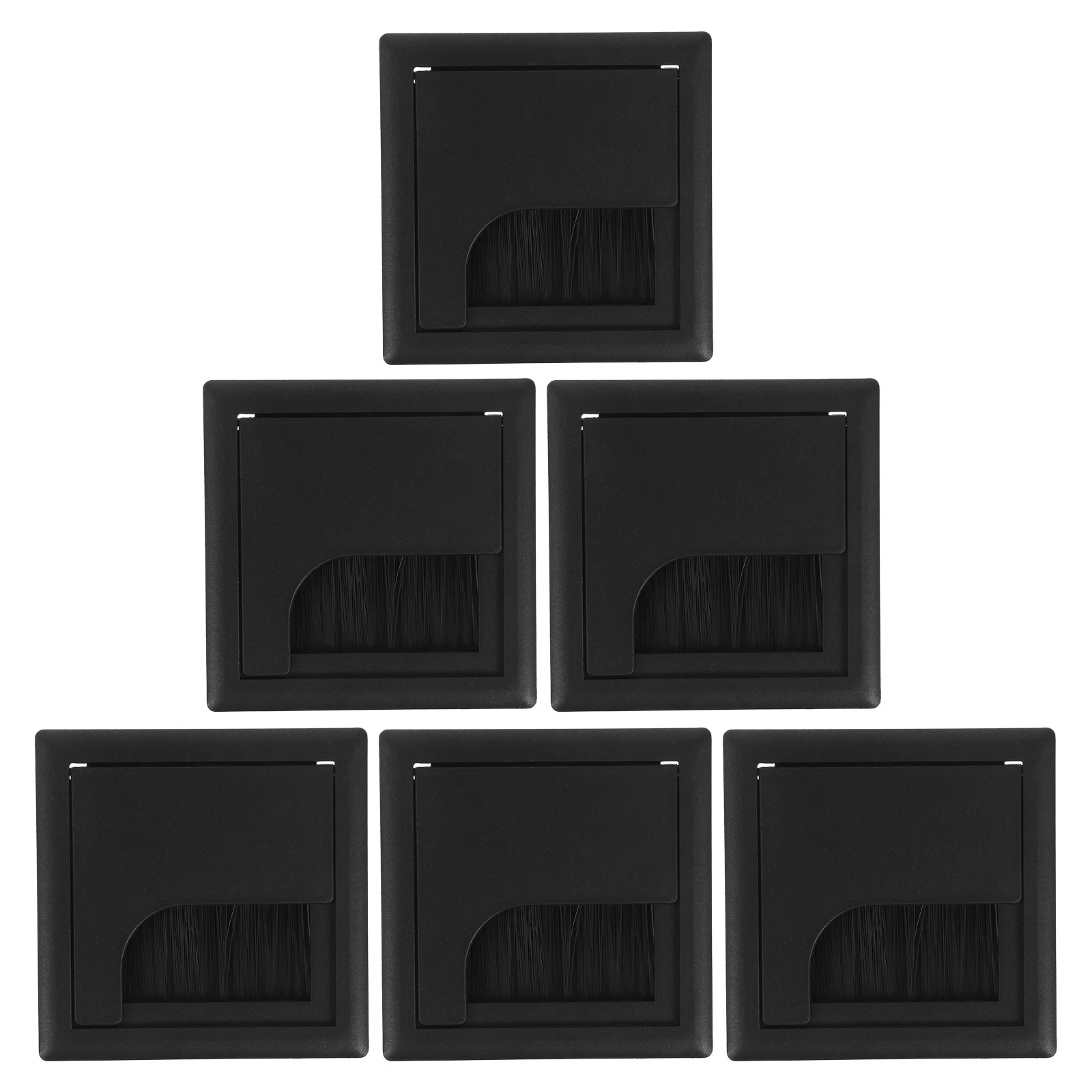 ฝาครอบร้อยสายไฟบนโต๊ะทำงาน 6 ชิ้น ขนาด 80x80 มม. ทำจากพลาสติก ABS สำหรับจัดการสายไฟในสำนักงาน บ้าน โต๊ะคอมพิวเตอร์