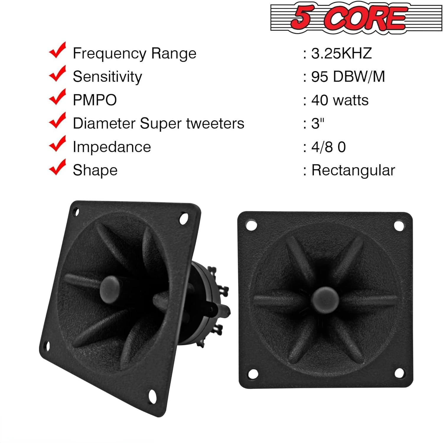 2 pezzi Tweeter 85MM Tweeter piezoelettrico Altoparlante 150W Cicalino in ceramica Treble Square Audio Altoparlante Caixa De Som Altoparlante