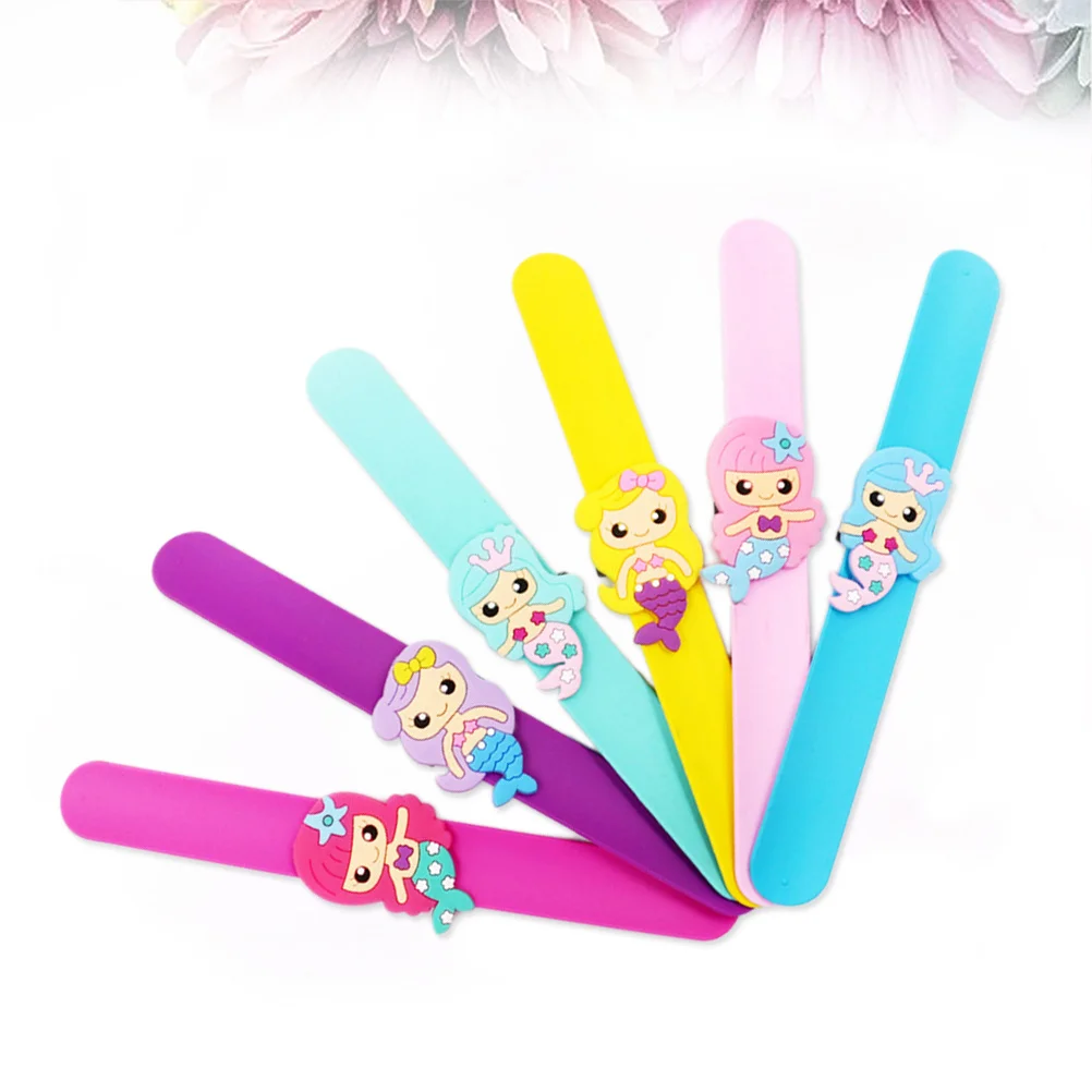 

6Pcs Mermaid Party Decoration Set PVC Hair Clips Bookmarks Kids Favors Bracelets Rings Underwater Theme Mermaid Hair Clip
