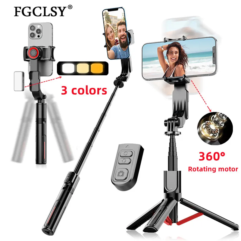 Portable selfie tripod wireless remote control Stabilizer 360 ° rotation Facial tracking for video recording and live streaming