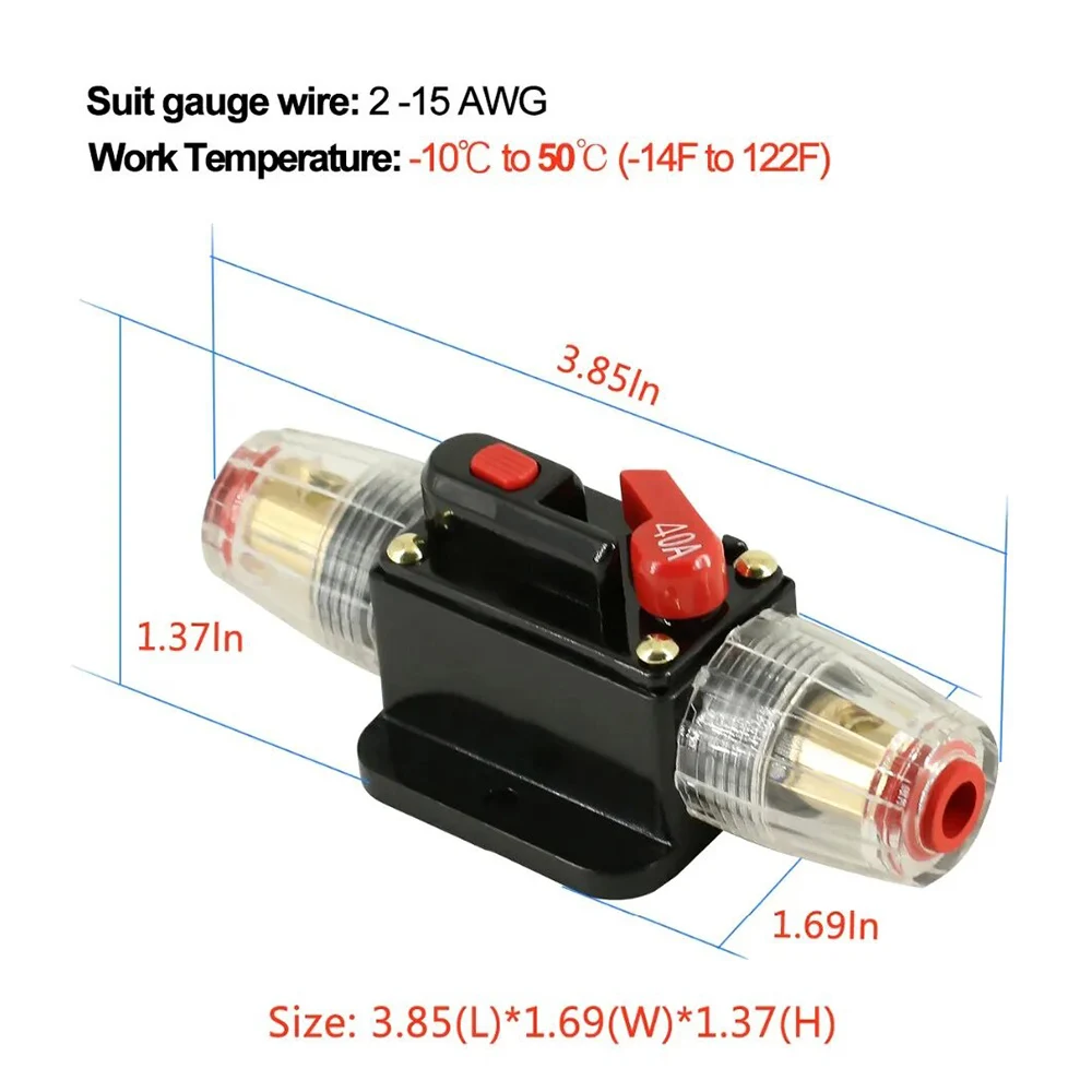 Interruttore automatico ECGSOLAX 12V/24V DC 20A 30A 40A 50A 60A 80A 100A interruttore di assicurazione ripristinabile per sistema di carica solare