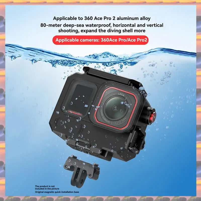 (Flash Sale) For Ace Pro 2 263FT/80M Waterproof Case Underwater Diving Protective Housing Shell Action Camera Accessori