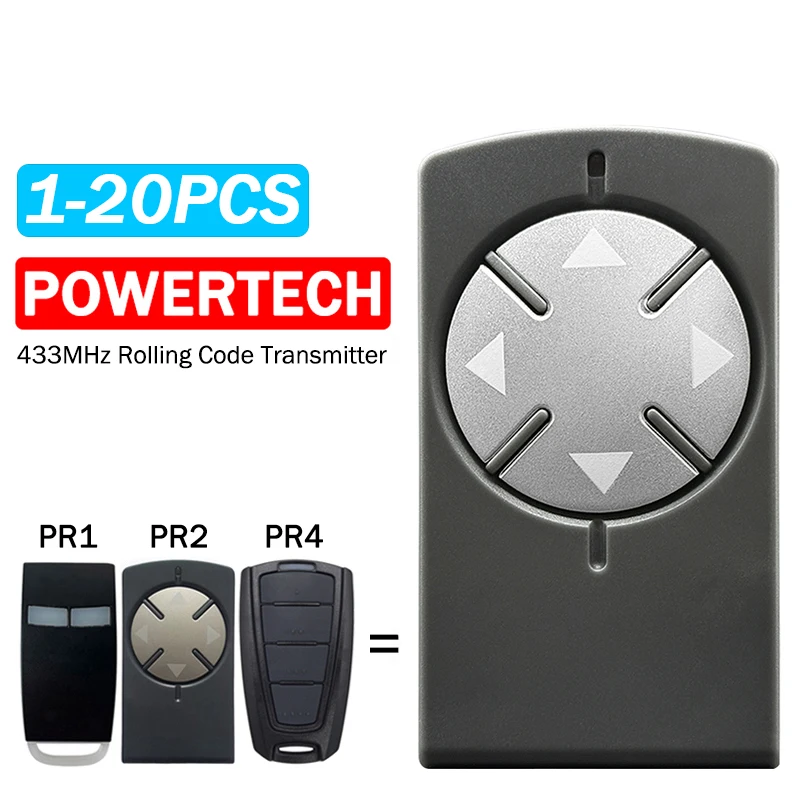 

Powertech PR2 PR1 PR4 PR-2 Remote Control for Electric Gate 433MHz Rolling Code Transmitter Garage Door Opener Remote Control