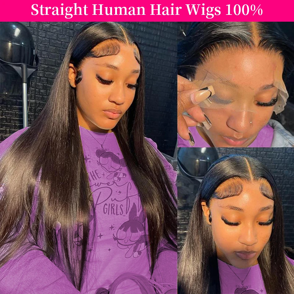 

Straight Human Hair Wigs 100% 40 Inch Wigs Human Hair Hd Frontal 13X6 Lace Front Wigs Brazilian Hair 230 Density For Black Women