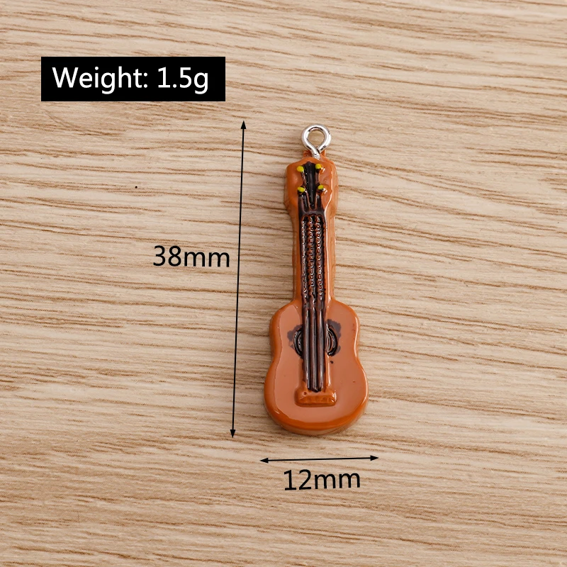 Tusember 10 Stück Niedliche Emaille-Gitarren-Musik-Anhänger für Schmuckherstellung DIY Musikalische Ohrringe Anhänger Halsketten Armbänder Bastelbedarf – Detail 7