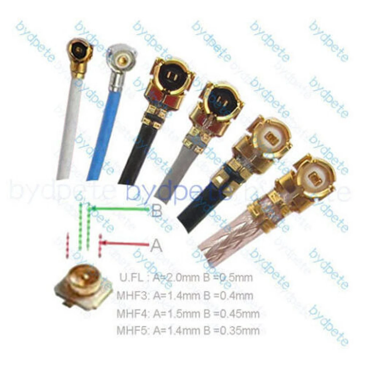 NO.2 MHF MHF4 WFL W.FL plug Female to SMA SMB SMC N UHF BNC TNC  miniUHF Male Female RG1.37 Blake Cable 50Ohms