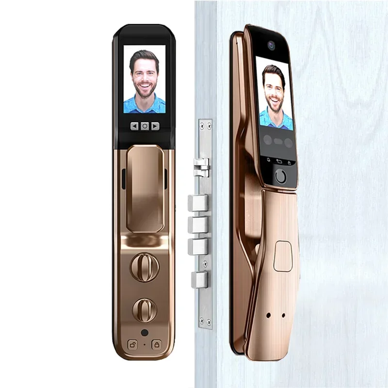 Tuya Smart Door Lock riconoscimento facciale 3D Palm Print sblocca serratura elettronica intelligente digitale in lega di zinco con videochiamata