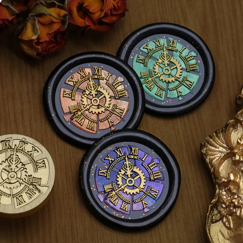 Retro Clock Wax Stamp Bear Rabbit Wax Seal Stamp Head For Scrapbooking Envelopes Wedding Invitations Gift Packaging