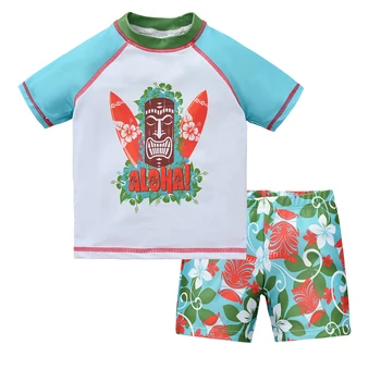 Cool Print Boys Swimsuit Set 5 Kids Boy Swimsuit Cool Print 2 Pcs/lot 1-7 Years Summer Children Board Shorts Children Boys Swimwear Beach Surfing 5