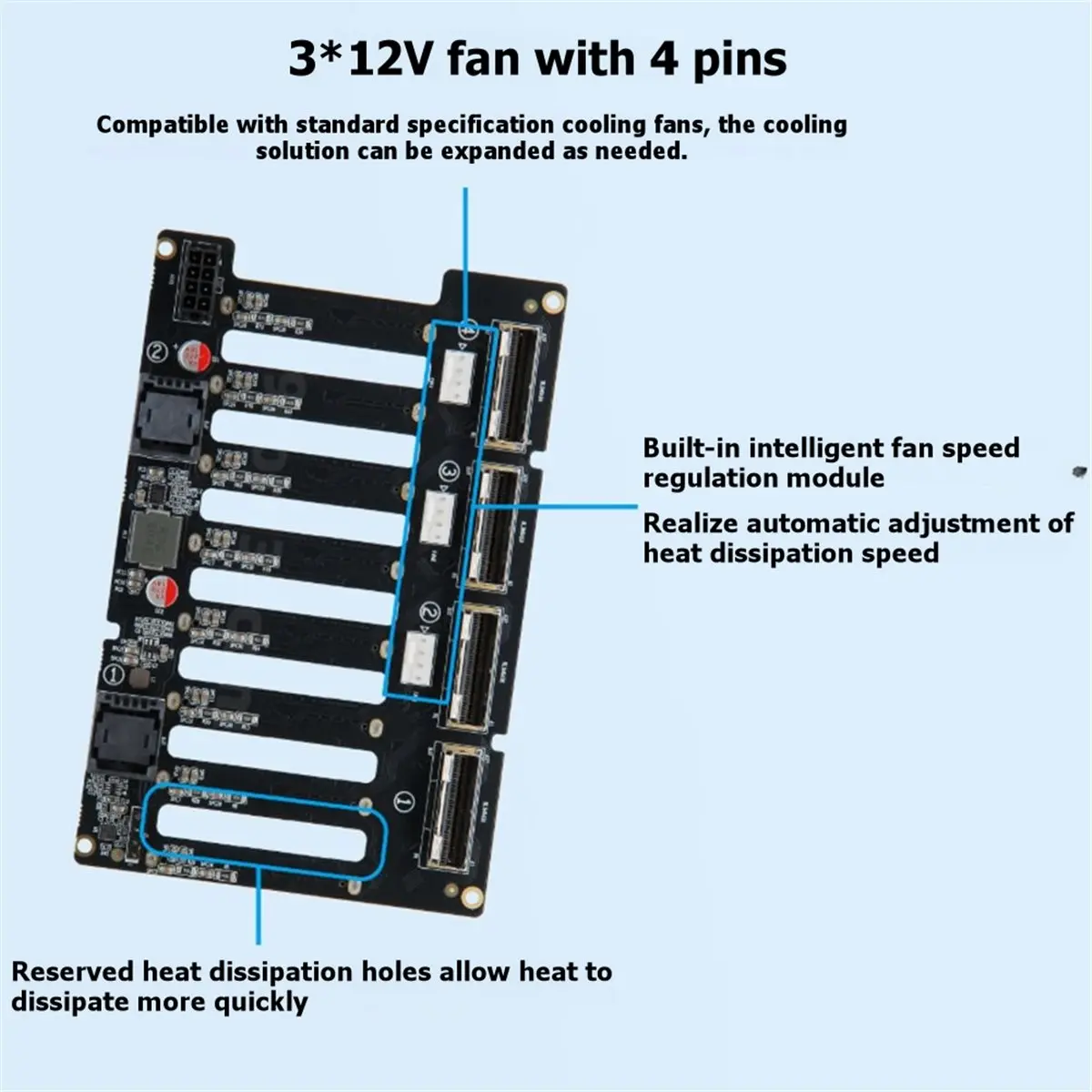 8 Reels Hot Swappable Module Hard Disk Cage with Backplane Chassis Rack 2.5 Inch U.2/SAS/ HDD Tray
