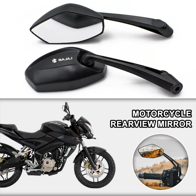1 Pair 10mm 8mm Motorcycle Side Rearview Mirrors Wide Angle Adjustable For Bajaj Dominar 250 400 Avenger Pulsar NS/200 RS/200