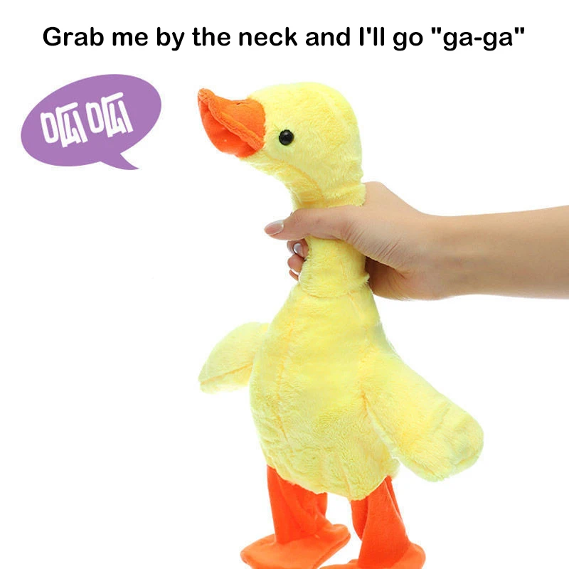 Kids Electric Toys Cartoon Cute Grab Your Neck Duck Will Sing Plush Toy Fun Walking And Singing Best Birthday Gifts For Kids