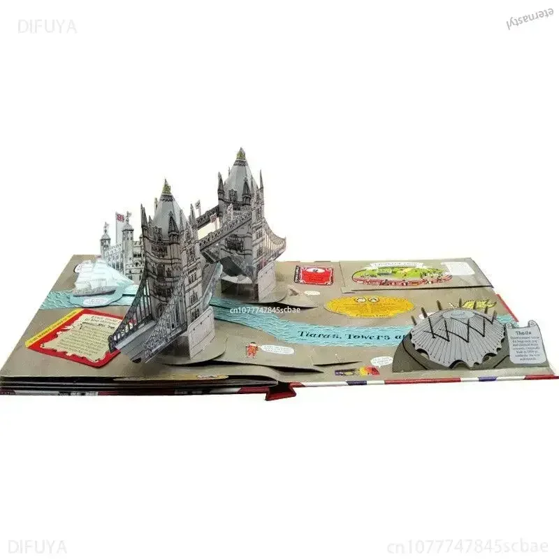 Libro DIFUYA POP-UP LONDON BOOK Explore London 3D pop-up book English original children's picture book landmark attractions