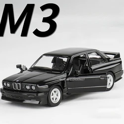 Scale 1:36 BMW M3 1987 Car Model Toy Alloy Diecast Doors Opened Retro Vehicle Models Pull Back Gifts Collection for Children