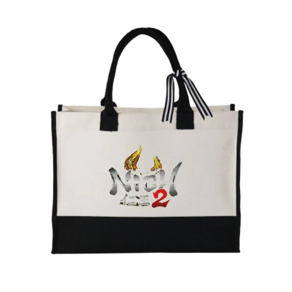 

Nioh 2, дизайн логотипа с темпой самурая, жирная лоскутная холщовая сумка для концертов на открытом воздухе, предметы первой необходимости