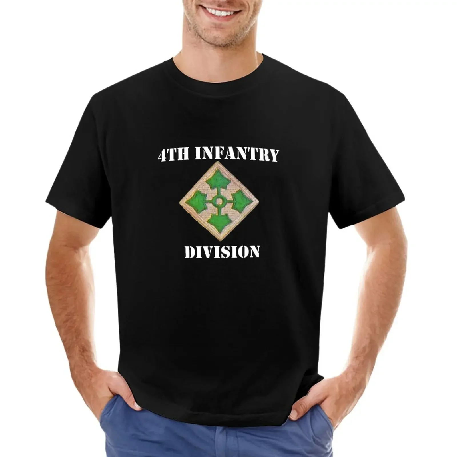4TH INFANTRY DIVISION T-Shirt summer top oversizeds aesthetic clothes mens cotton t shirts