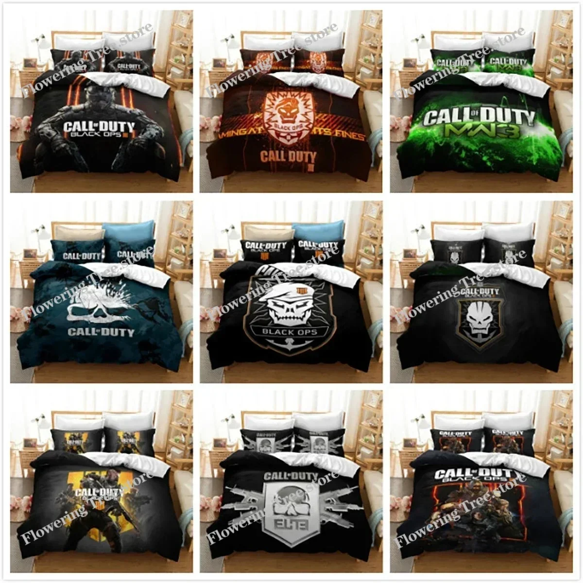 

3D Printed Call of Duty Bedding Set Pillowcase Game Duvet Cover Double Twin Full Queen King Adult Kids Bedclothes Quilt Cover