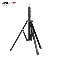KINGJOY 180cm Metal Tripod Light Stand 5-section Adjustable 1/4-inch Screw for Studio Reflector Softbox LED Video Light Umbrella
