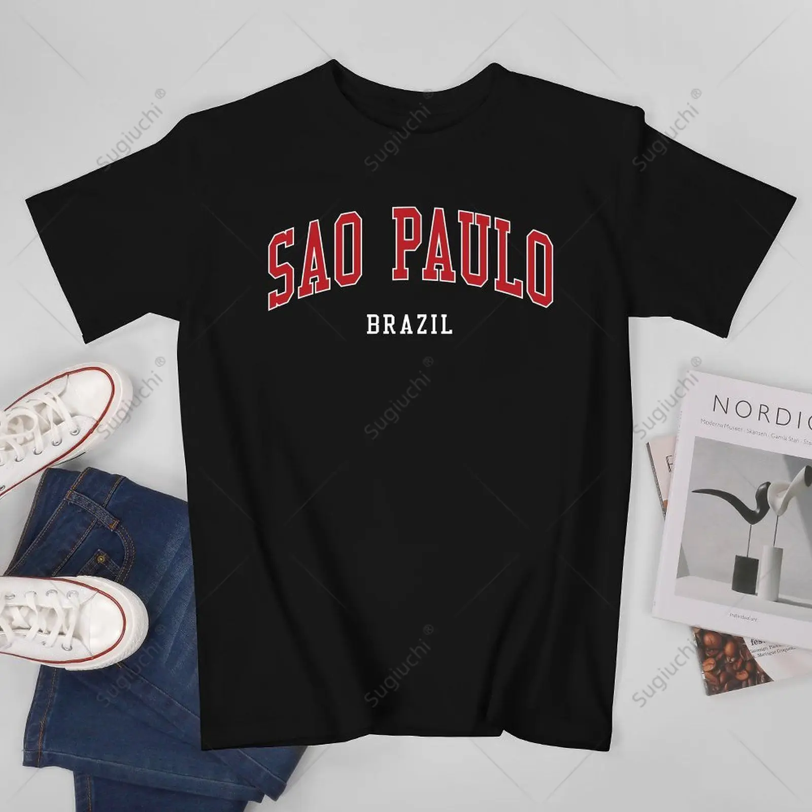 Unisex Men Sao Paulo Brazil College University Style Tshirt Tees T Shirts Women Boys 100% Cotton T-Shirt