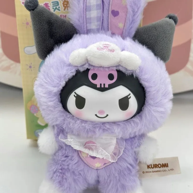 Oryginalny Sanrio Cartoon Rabbit Series Blind Box Kuromi Hello Kitty 3 Vinyl Face Plush Doll Pendant Girls Keychain Christmas Gift