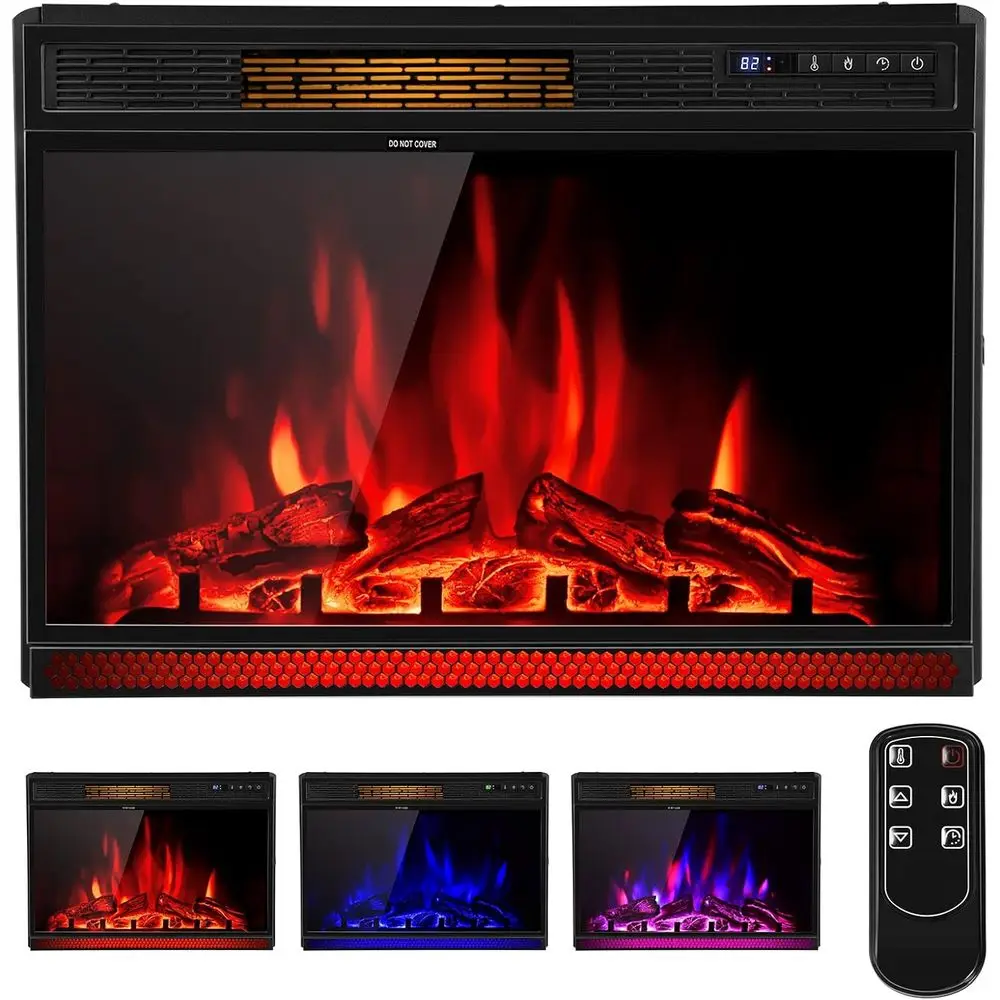 

900/1350W Dual-Mode Electric Fireplace, Remote, 3 Flame Colors, Adjustable Heat, Indoor Use Customized
