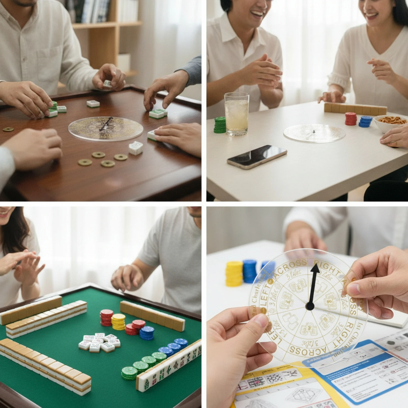Mahjong Charleston Tracker Clear American Mahjong Charleston Tracker Portable Lightweight for Beginners, Home Play