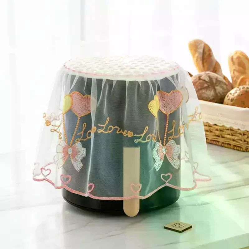 Universal Air Fryer Dust Cover Electric Rice Pot Dust Cover Lace Fabric Cover For Laundry Kitchen Appliances Dust Cover view 4
